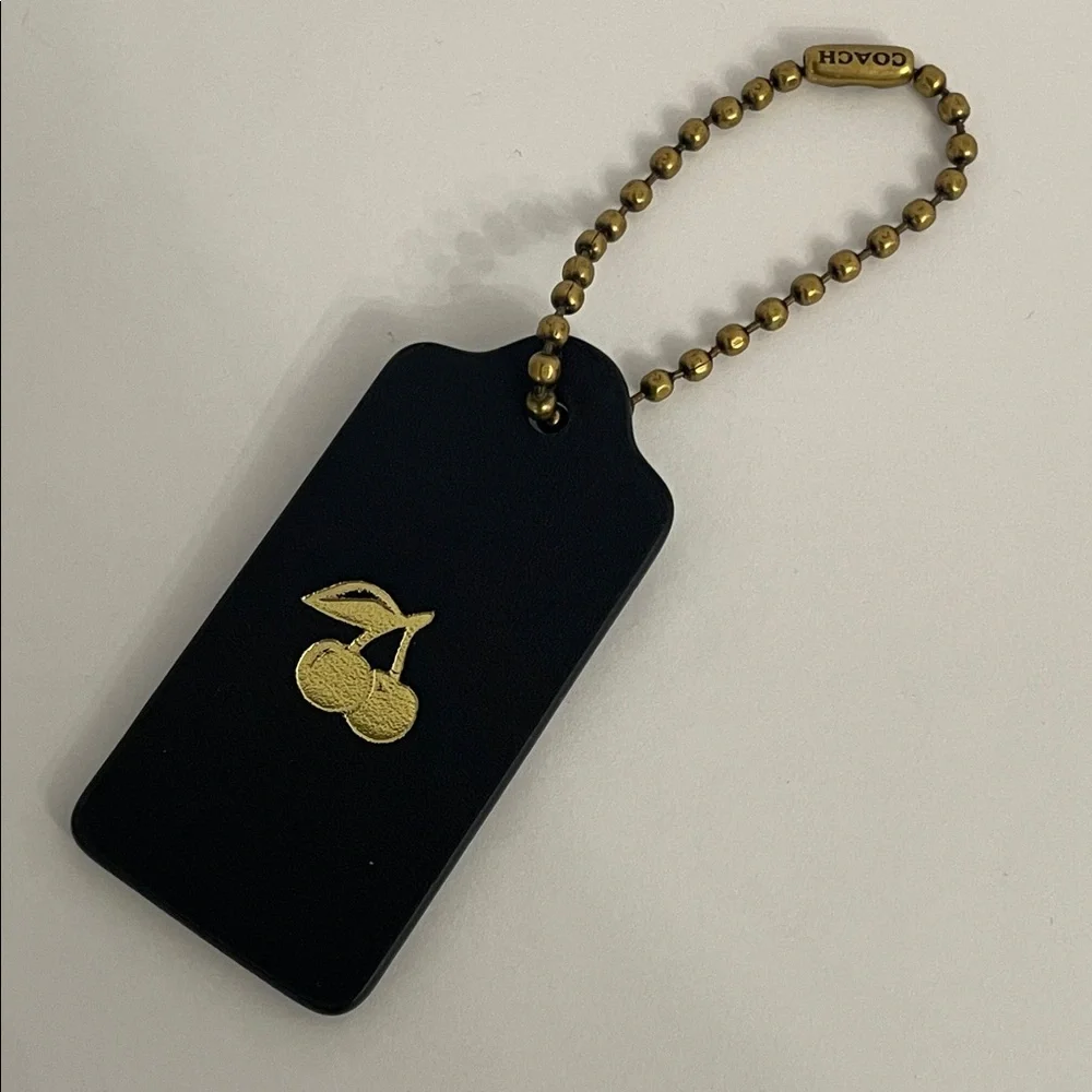 Coach Gold Foil Cherries Leather Hang Tag - Picture 4 of 10